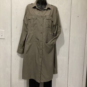 Magellan Outdoors Green Trench Coat Classic Style, Size L